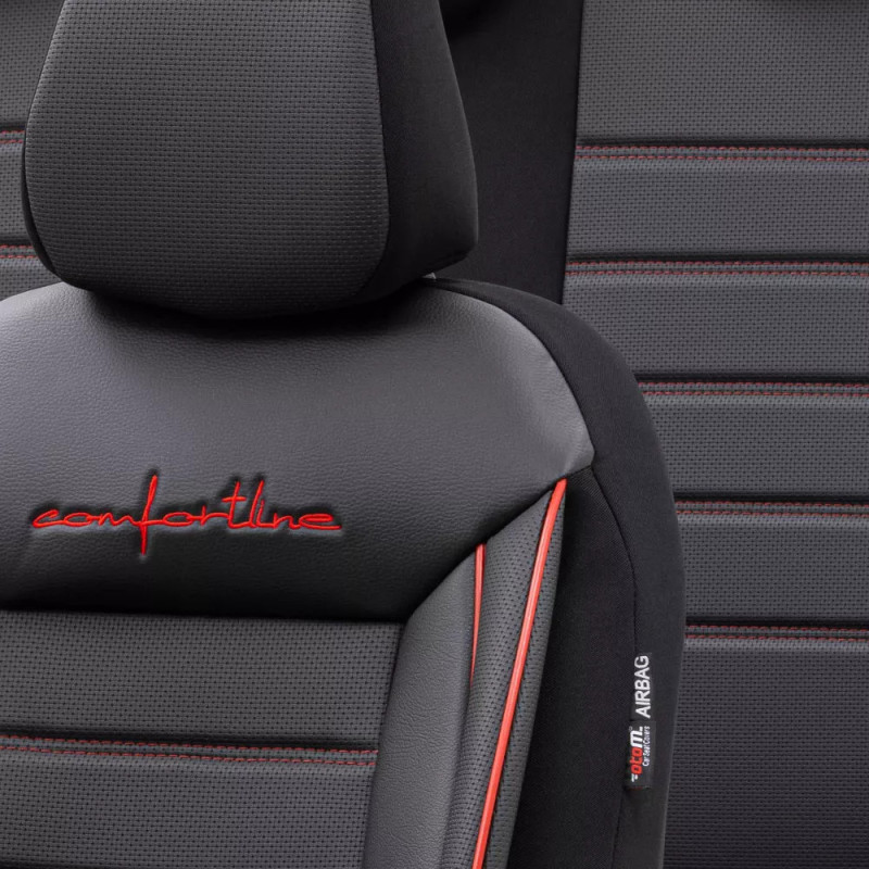 Automašīnas sēdekļa pārvalks CMF215 Melns / Sarkans