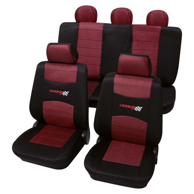 Car seat cover  Carbon Black / red