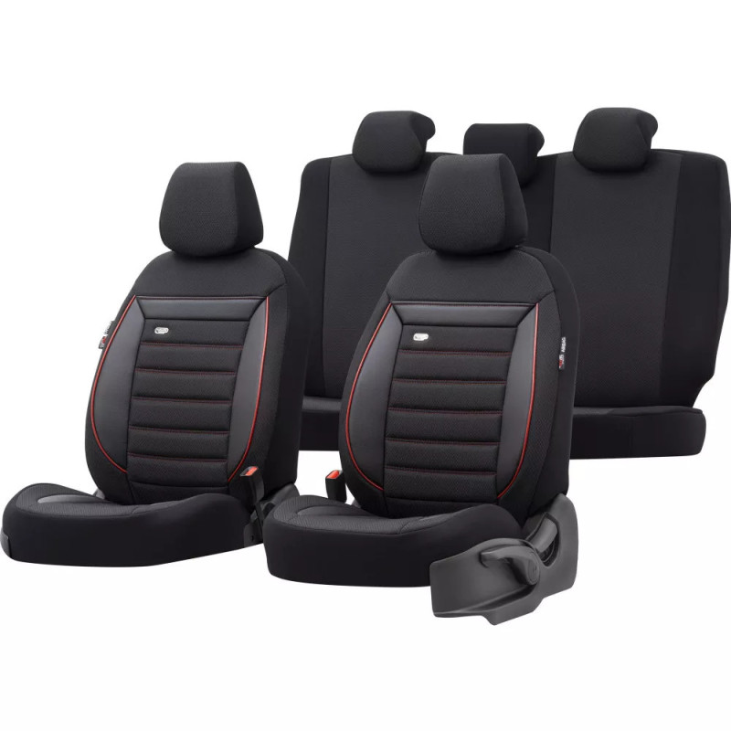 Car seat cover Prestige Black / Red edges